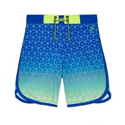 Boys' blue ombre geometric print swim shorts